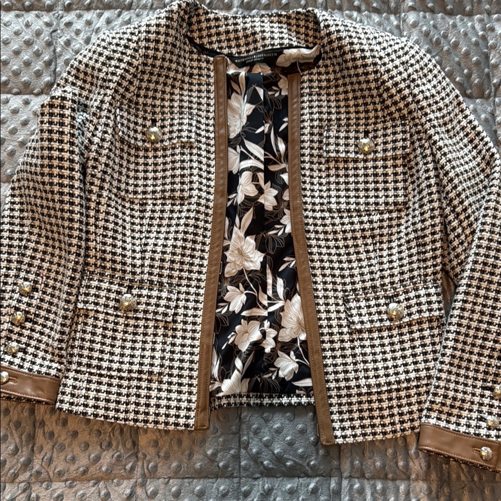 White House Black Market Houndstooth Blazer